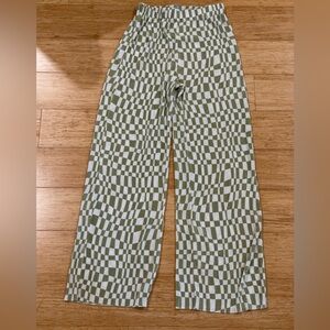 Green and White Checkered Pants
